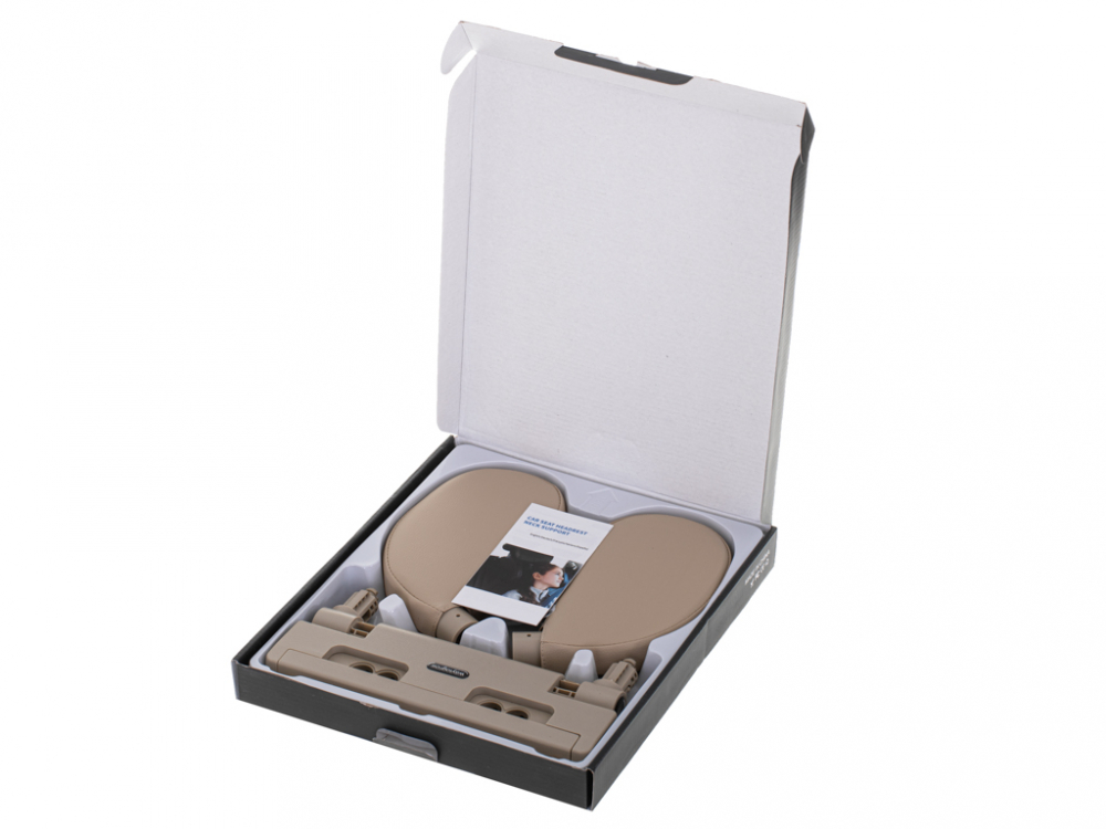 Suport Tetiera Auto Ikonka | Piele Ecologică Beige - imagine 5