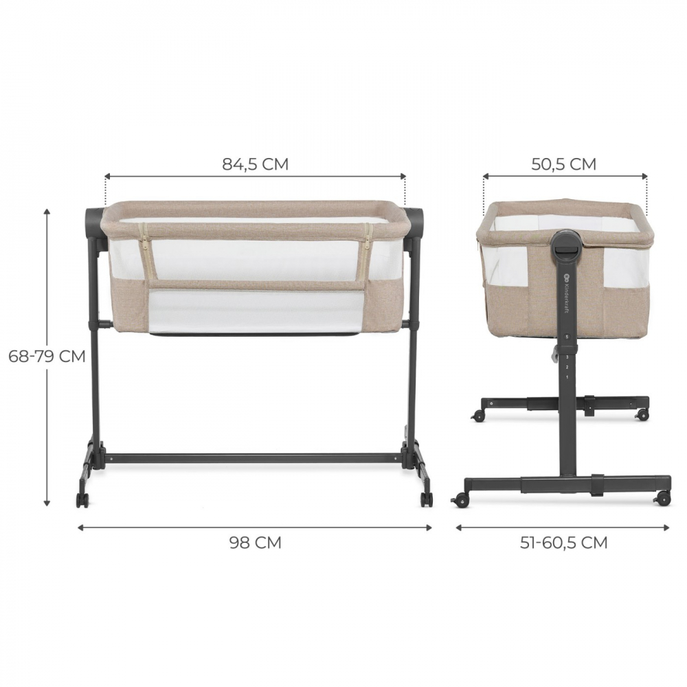 Pat Co-Sleeper Kinderkraft Neste Up 2 Beige - imagine 6
