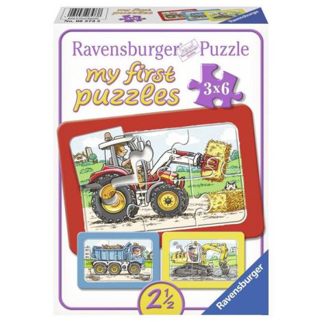 Puzzle Utilaje Ravensburger, 3x6 piese, +30 luni