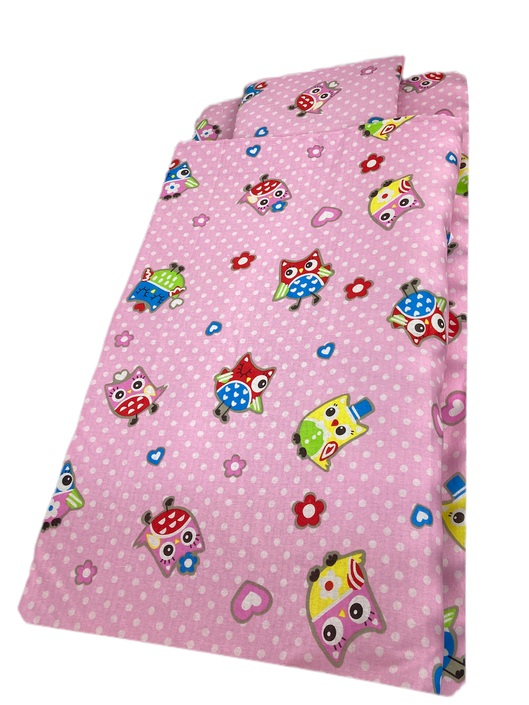 Lenjerie Pat 3 Piese Bufnite Roz | Croitoria Noastra