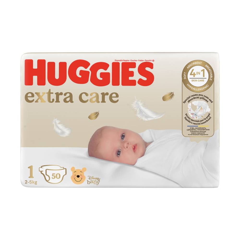 Scutece Huggies Extra Care Nr.1, 2-5kg, 50 buc
