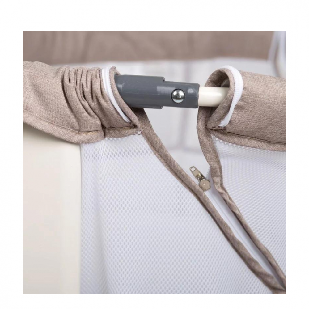 Patut Co-Sleeper BabyGo Vivaldi Beige cu Lenganare - imagine 2