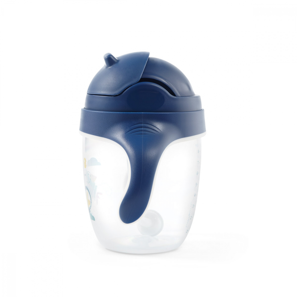 Cana cu pai Babyono 240 ml, Albastru