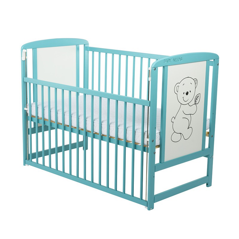 Patut Timmi BabyNeeds, Lemn, Laterala Culisanta, Mint - imagine 5