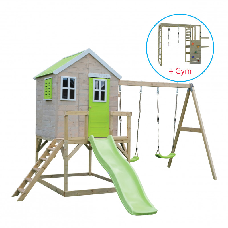 Casuta Gradina Lime Lodge cu Tobogan si Leagan Wendi Toys - imagine 3