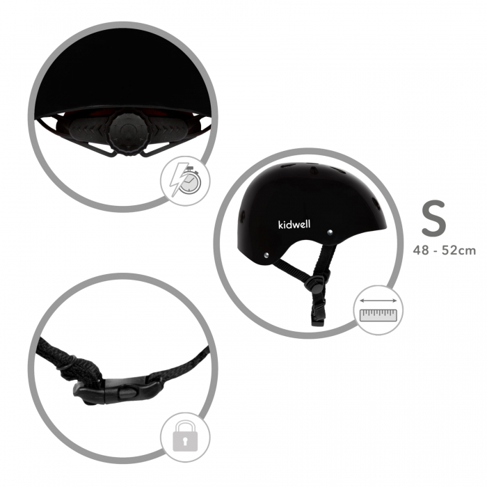 Casca Kidwell ORIX II S, Negru, Siguranta si Confort - imagine 4