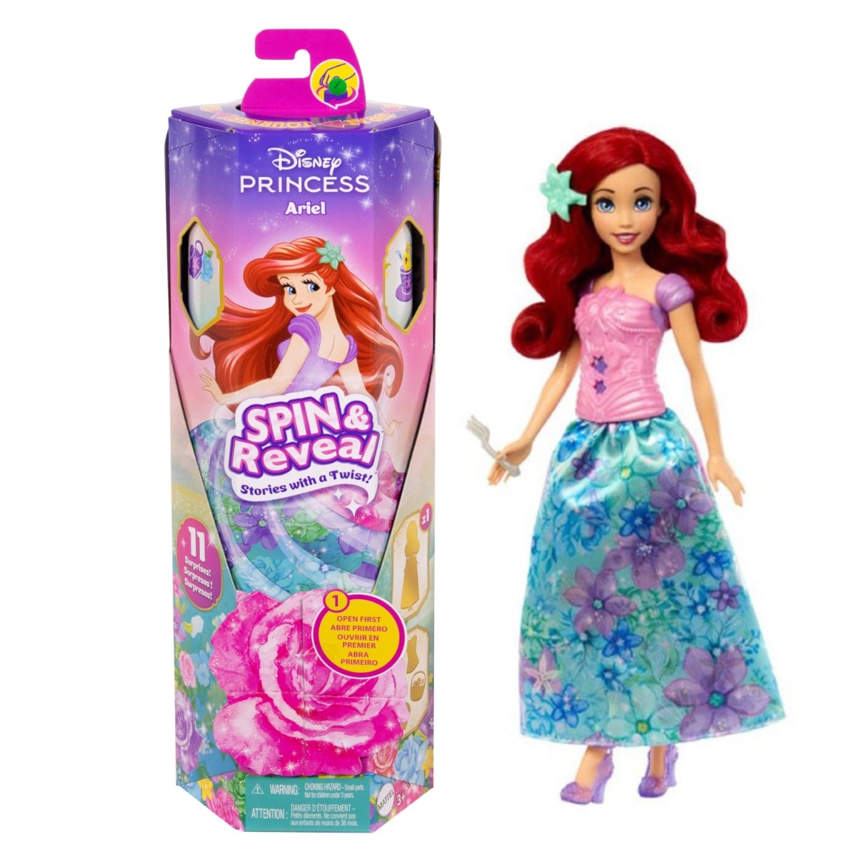 Păpușă Disney Princess Ariel Spin & Reveal cu Accesorii