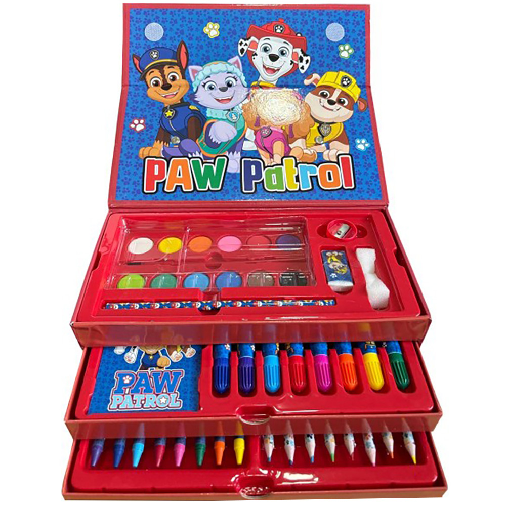Set Colorat Paw Patrol 31 Piese Cu Cutie Sertare