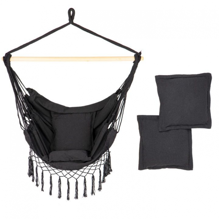 Leagan suspendat gri cu 2 perne - Modernhome - imagine 2