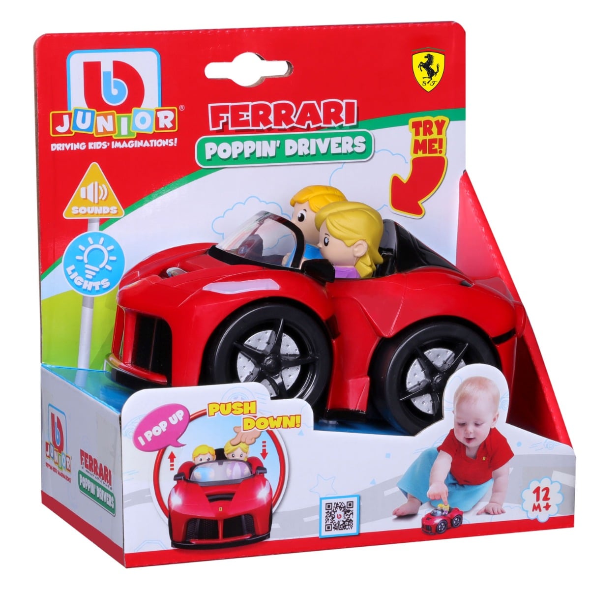 Bburago Junior Ferrari Rosu Poppin Drivers