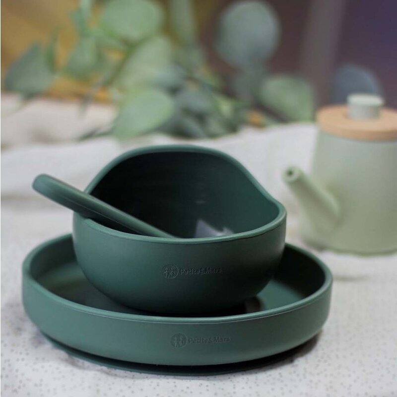 Set Hranire Petite&Mars Verde Inchis, Silicon Sigur