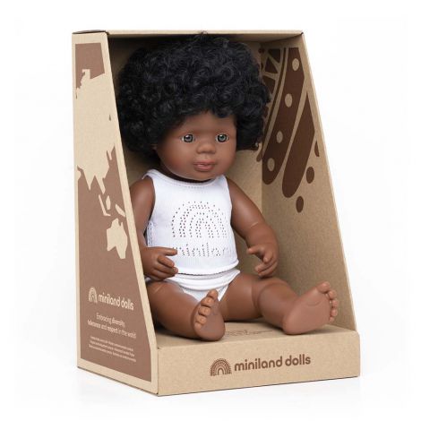 Păpușă Educativă Miniland 38 cm Fetiță Afro - imagine 4
