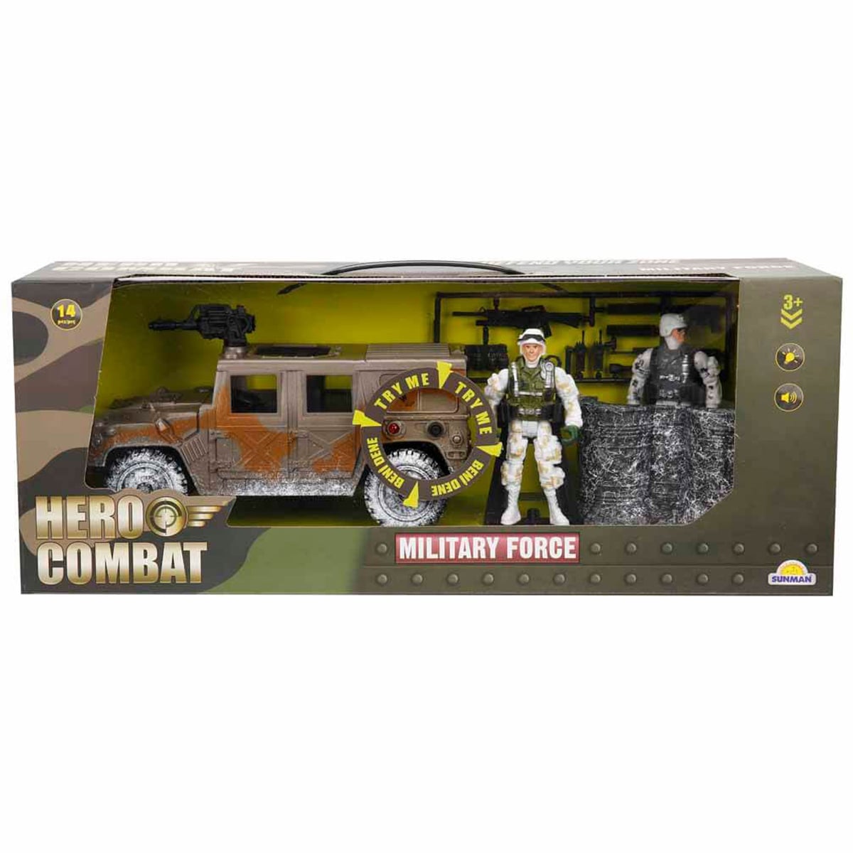 Set Jeep Militar Hero Combat cu Figurine și Lumini