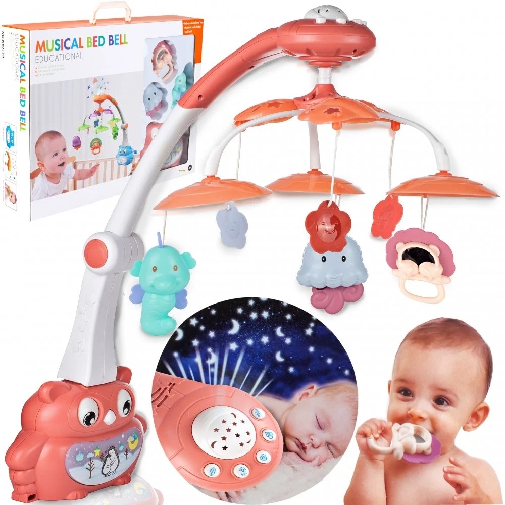 Carusel Muzical cu Proiector Pink Owl Malplay - imagine 5