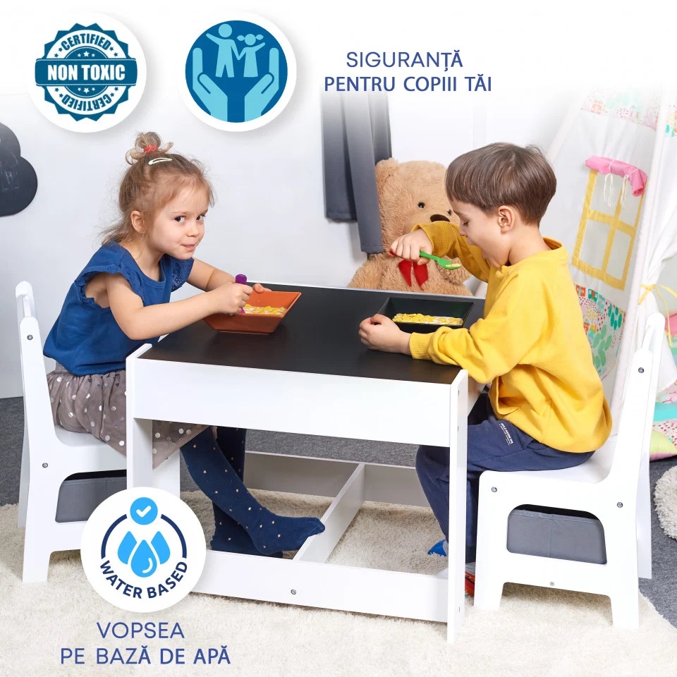 Masa Suporto cu Tabela Lego pentru Copii - imagine 6