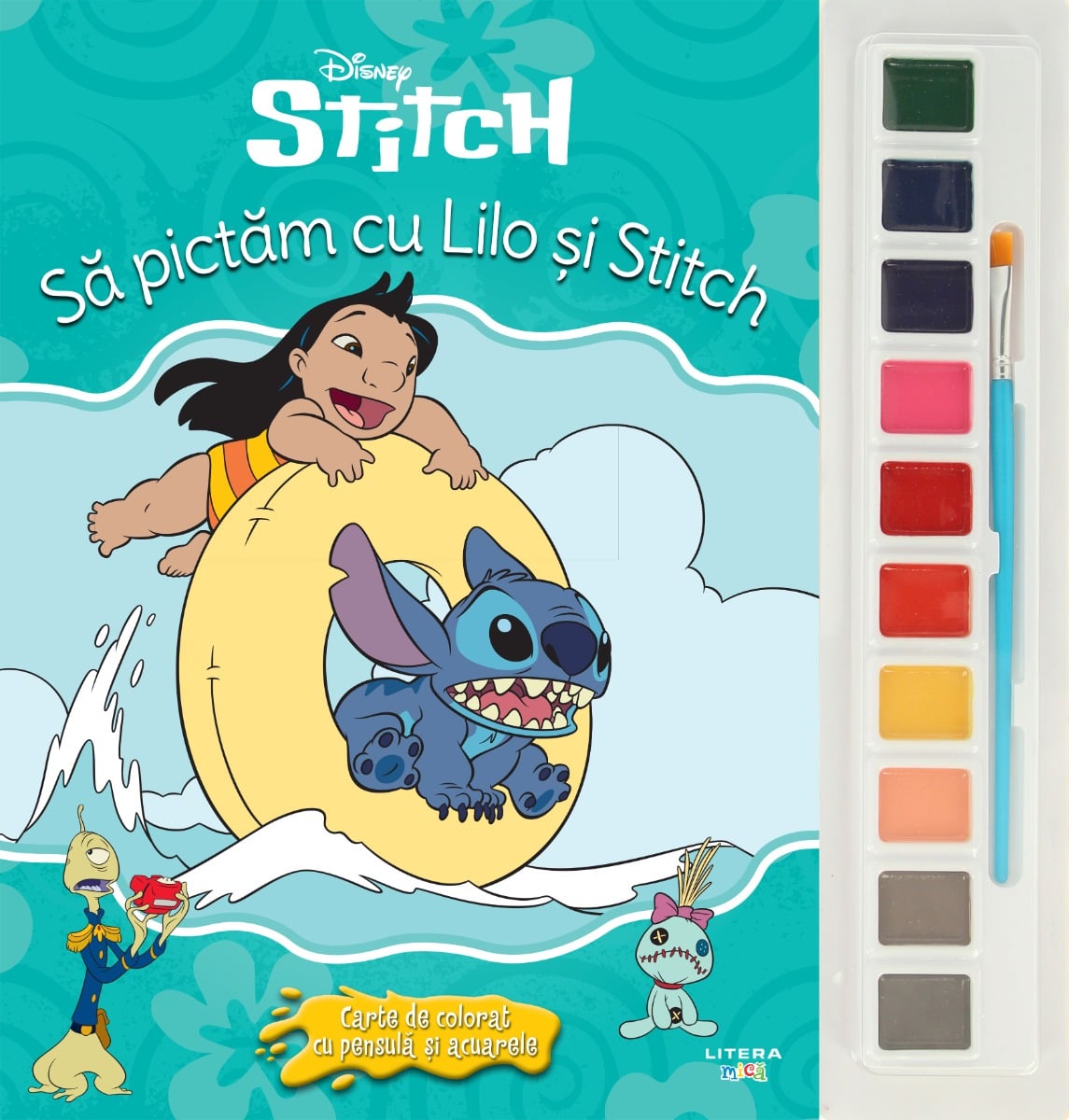 Carte de colorat Lilo și Stitch cu pensulă