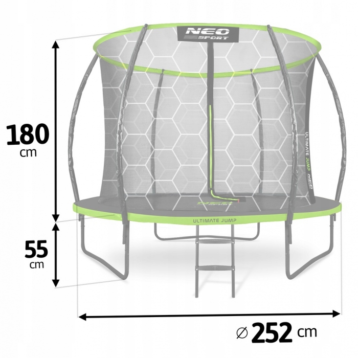 Trambulina Neo-Sport 252cm cu Plasa și Scară