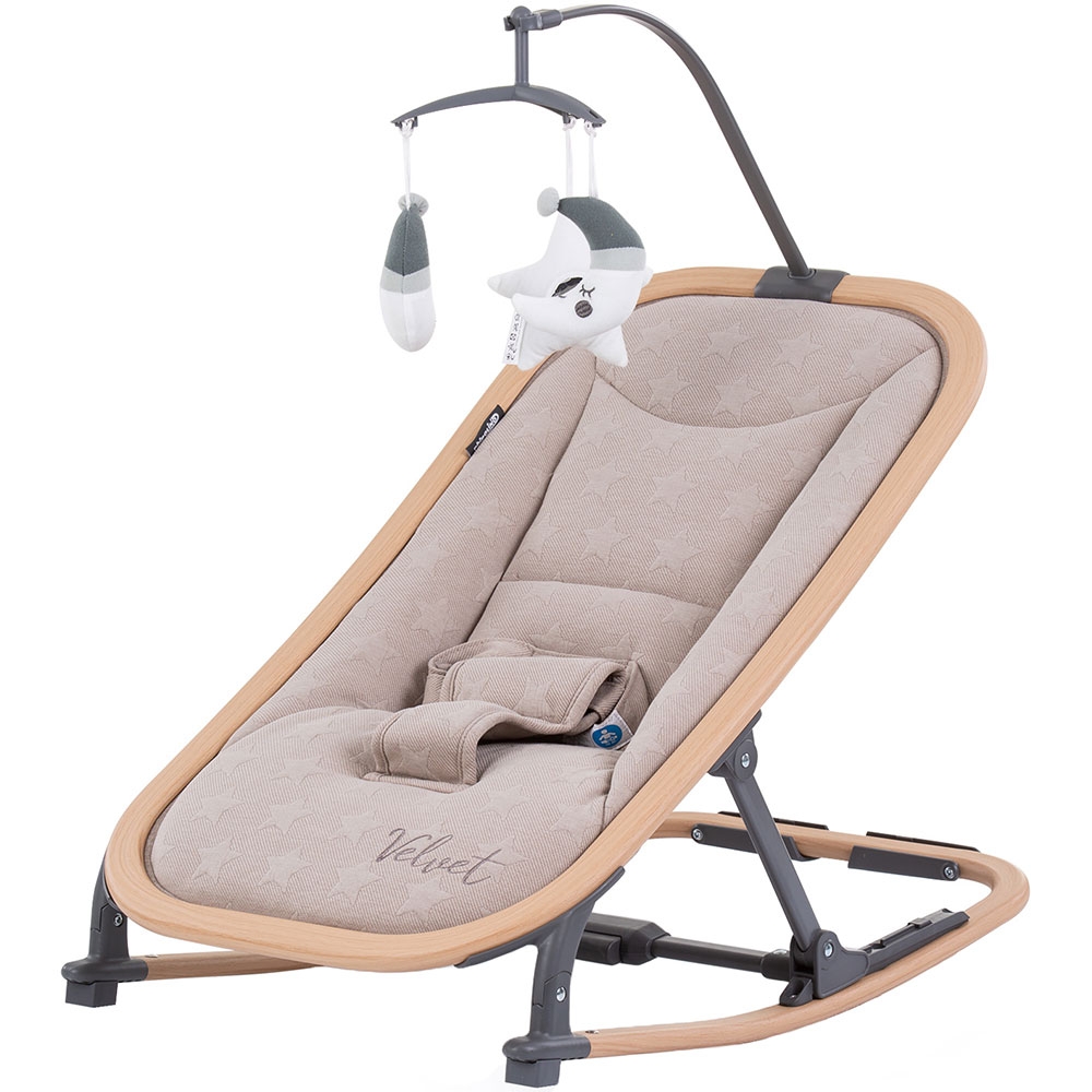 Scaunel balansoar Chipolino Velvet, Sand Wood - imagine 5