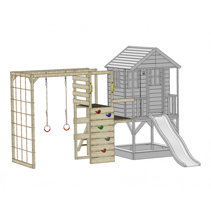Casuta Summer Adventure Wendi Toys cu Tobogan - imagine 3