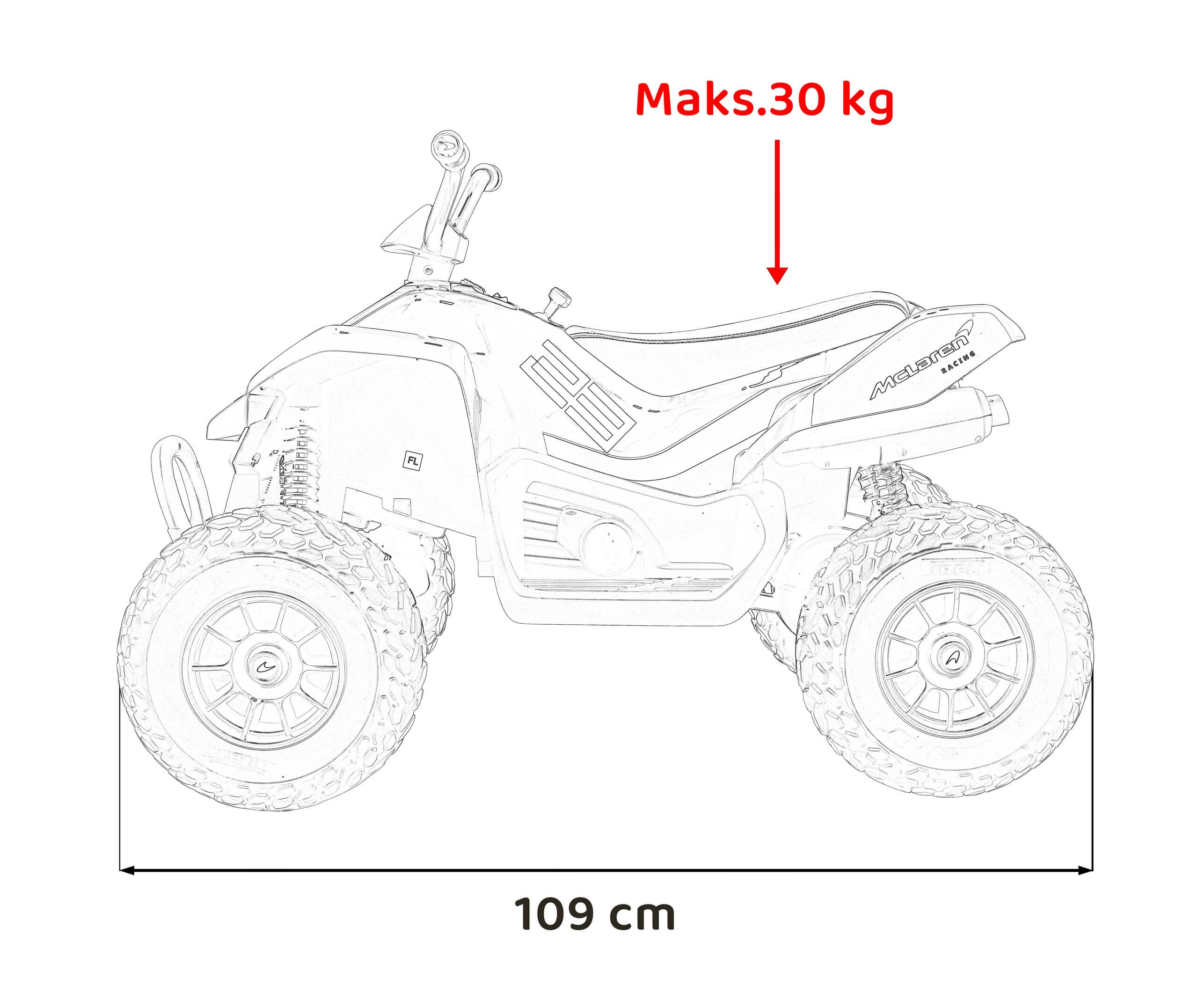 ATV Electric McLaren MCL 35 Gri pentru Copii - imagine 9