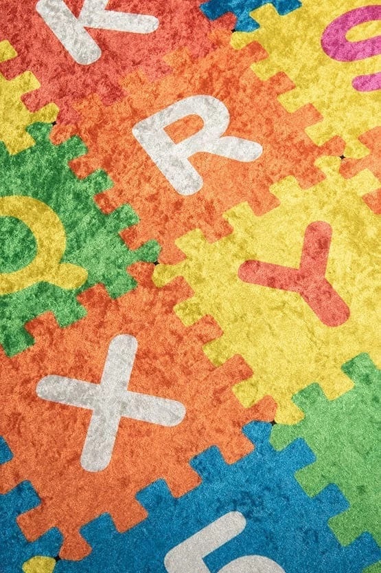 Covor Antiderapant Copii Puzzle 100x150 cm Chilai Home - imagine 3