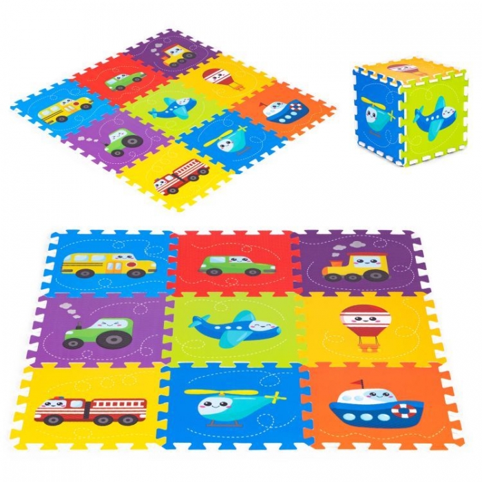 Salteluta joaca IPlay 86x86cm Vehicule | Copii 12luni+ - imagine 7