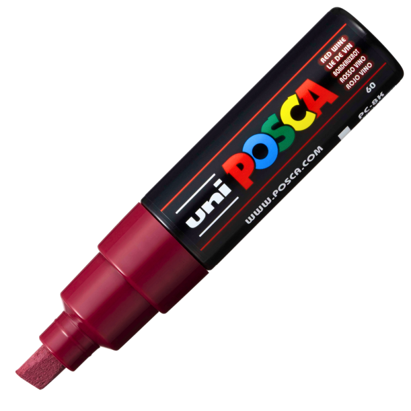 Marker Posca PC-8K, 8.0 mm, vârf tăsit, grenadă