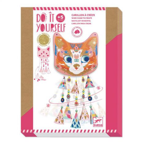 Set DIY Djeco Mobil Pisicuta cu Clopotei si Sclipici - imagine 3