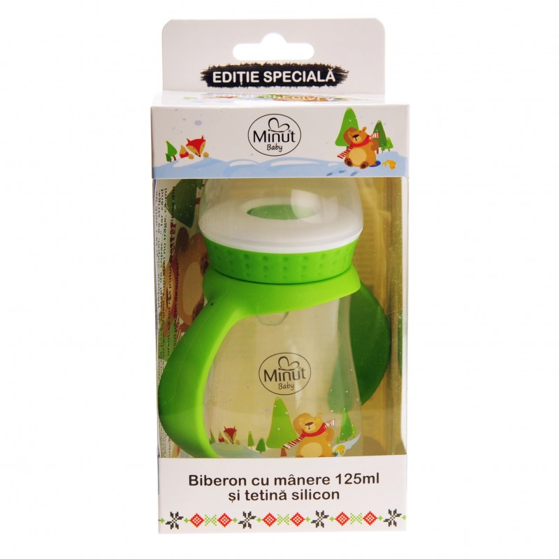 Biberon Minut Baby 125ml cu Mânere 0+ - imagine 3