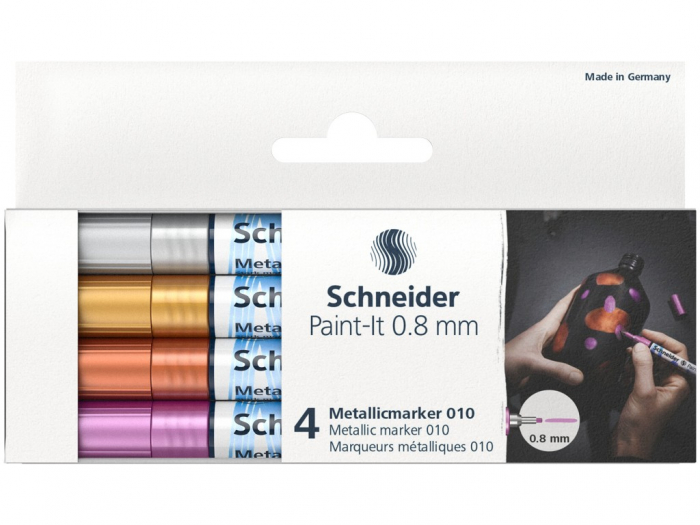 Set Markere Metalice Schneider Paint-It, 4 Culori
