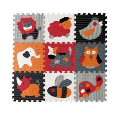 Covoraș Puzzle Animalute 92x92 cm Babygreat