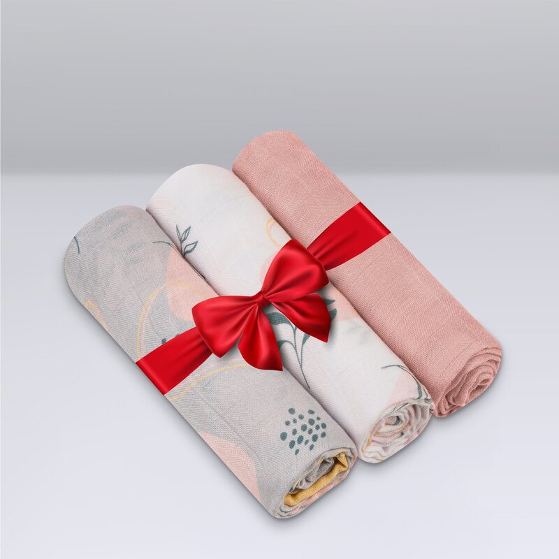 Set 3 Museline Bambus Lionelo Leaf, 70x70 cm - imagine 3