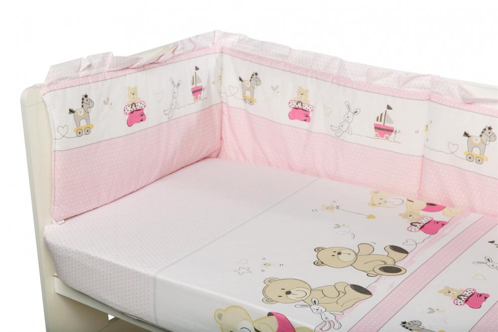 Lenjerie Patut 5 Piese Teddy Play Pink Nichiduta - imagine 2