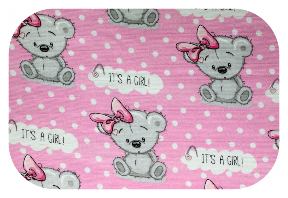 Scutec Tetra Lux Egakids Pink Bear, 70x80 cm