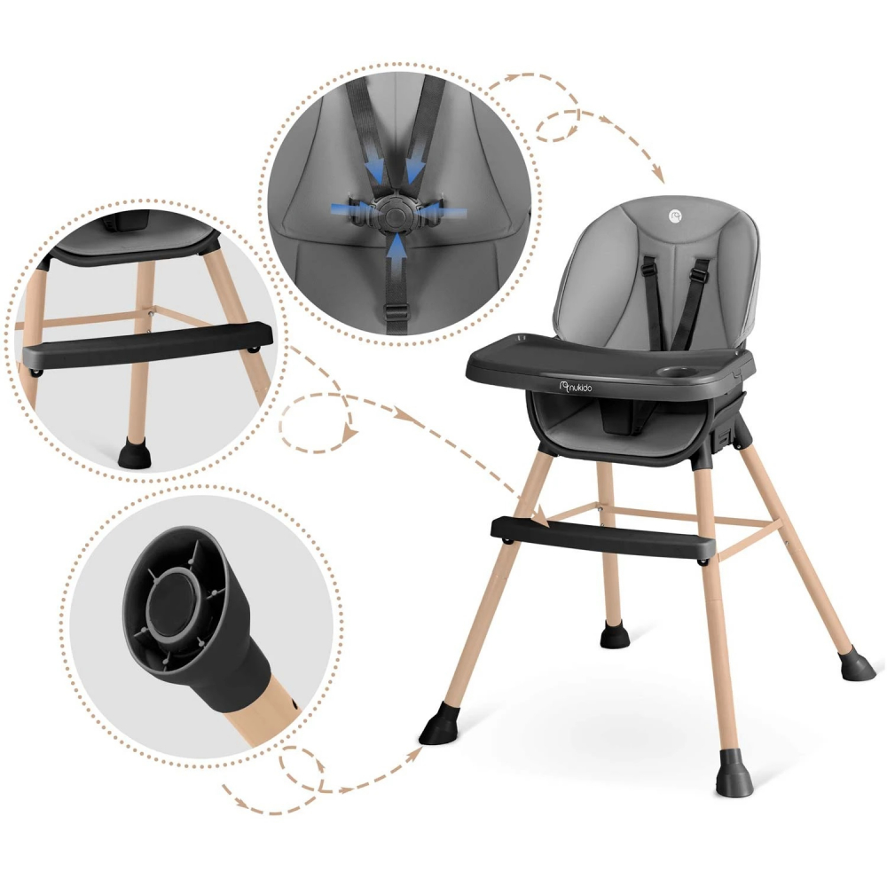 Scaun 3in1 Nukido Tilo GriNegru - Evolutiv 449RON