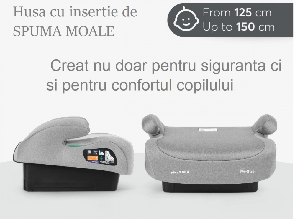 Inaltator auto KikkaBoo i-Go i-Size Dark Grey - imagine 5