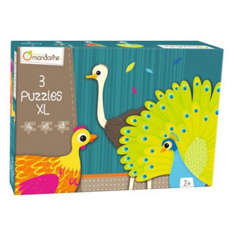 Puzzle Mandarine Pasări 3-in-1, Educativ - imagine 2