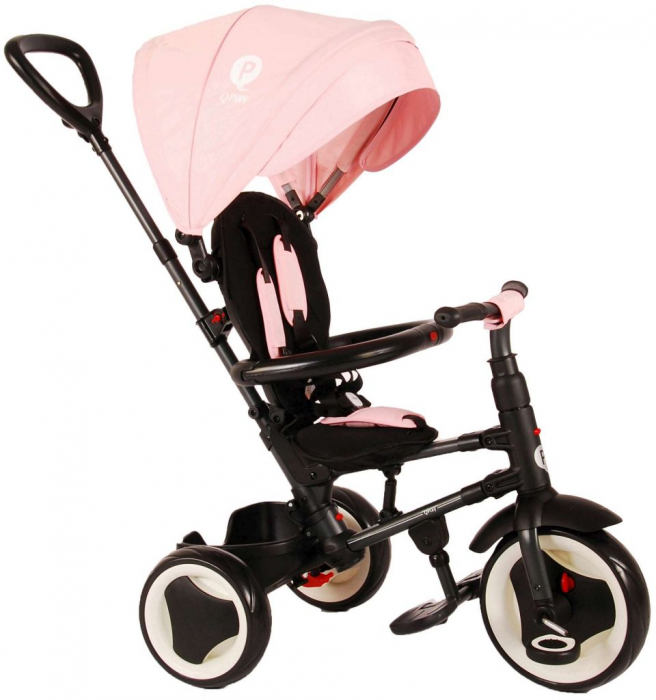 Tricicleta Volare Rito Deluxe Roz, cu Maner Ghidaj