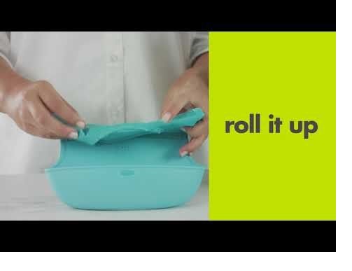 Bavetică Pliabilă OXO Tot Teal, cu Buzunar