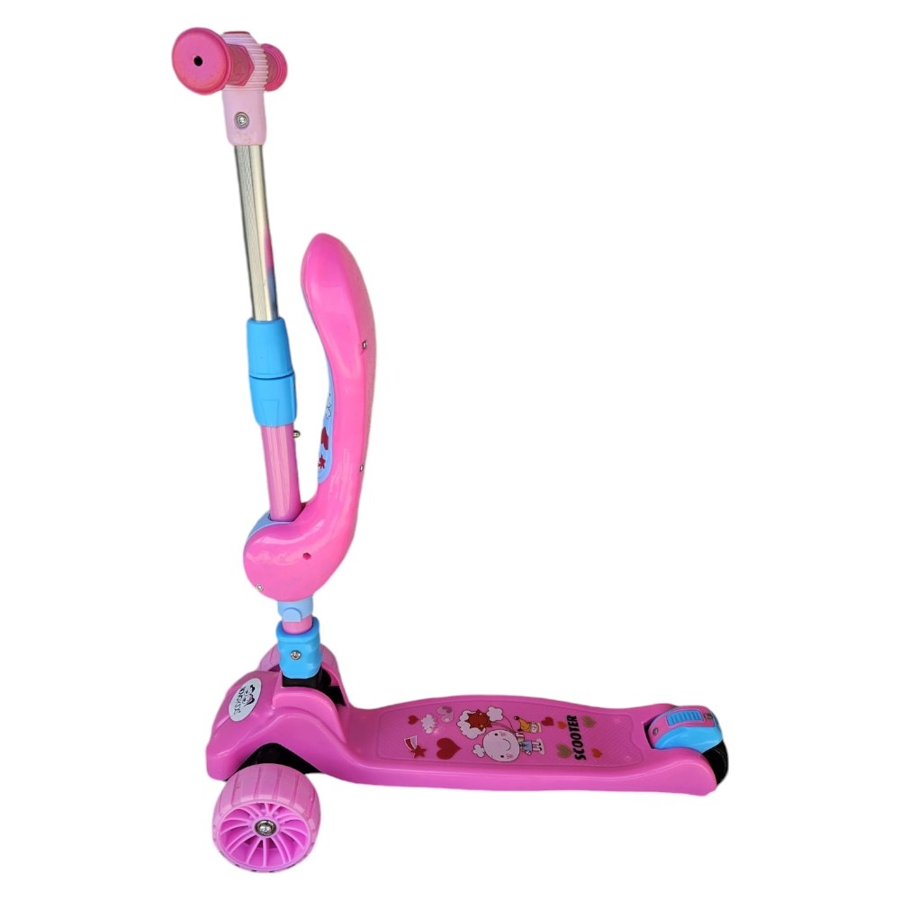 Novokids Mini Scooter 8010 Roz 2 în 1, Pliabil