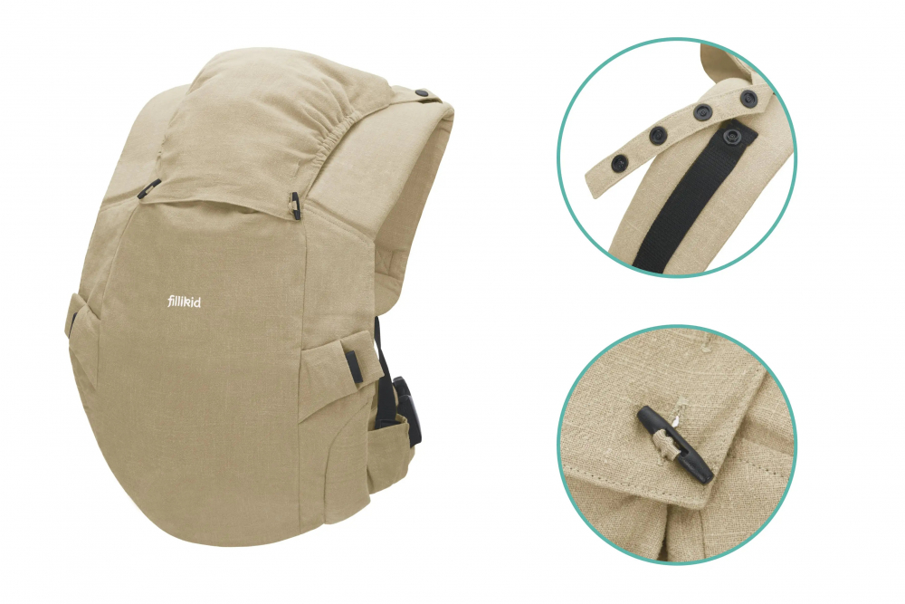 Marsupiu Natural Fillikid Green, 3.5-20 kg - imagine 3