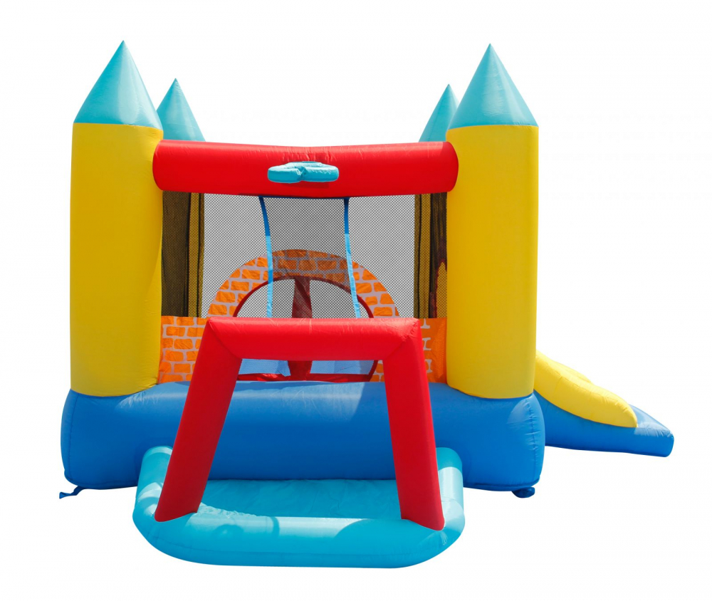 Saltea Gonflabila Happy Hop 4 in 1 cu Tobogan si Baschet