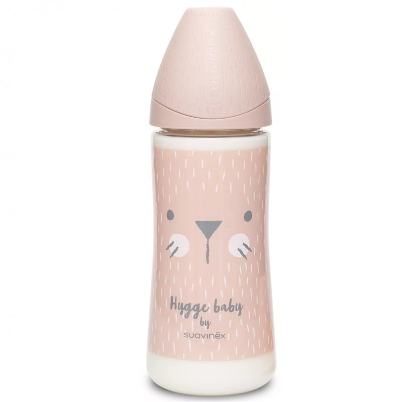 Biberon Sticlă Suavinex Hygge 240ml Pisică Roz