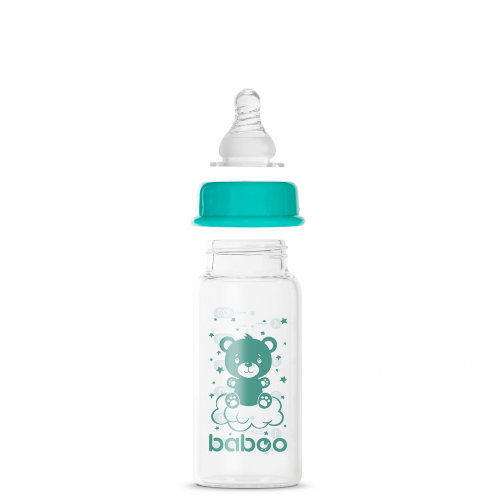 Biberon Baboo Anti-Colic Sticlă 120ml - imagine 3