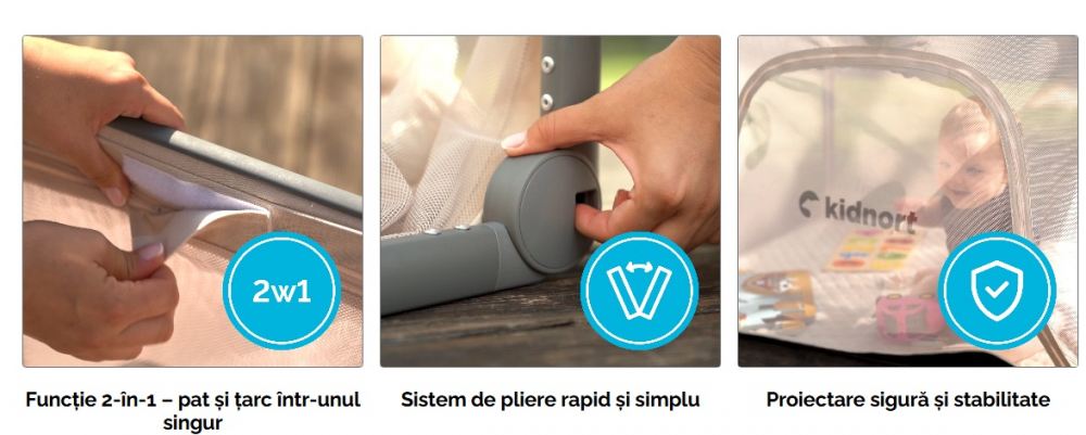 Patut călătorie Kidnort 2in1 pliabil portabil - imagine 3