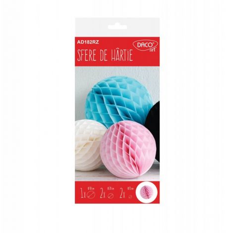 Set 5 Sfere de Hartie Daco, Roz, Decoratiuni