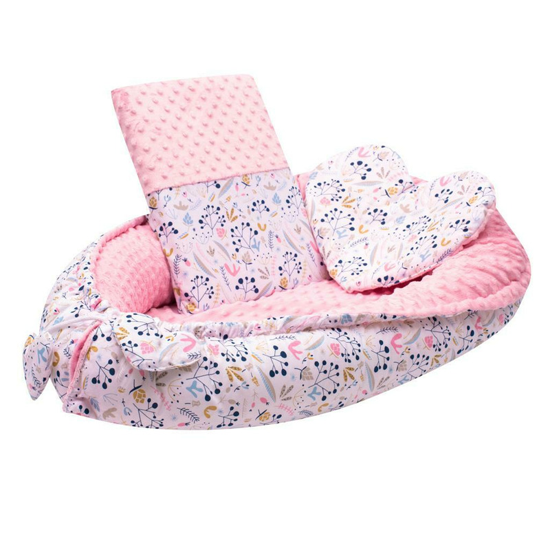 Set Cuib New Baby Baby Nest 3 Piese Minky - imagine 2