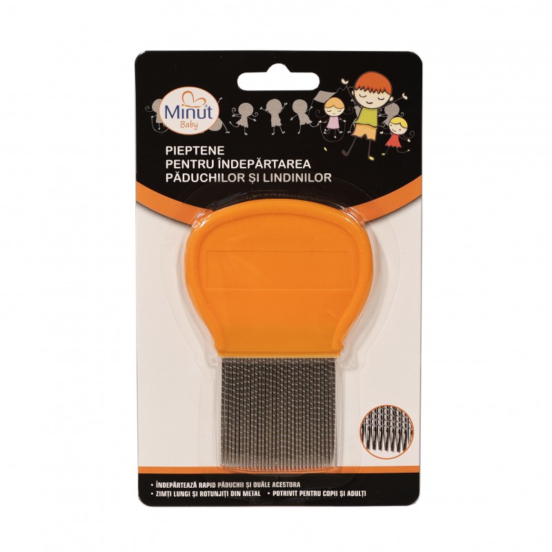 Pieptene Păduchi Minut Baby | Anti-Lindini Portocaliu - imagine 2
