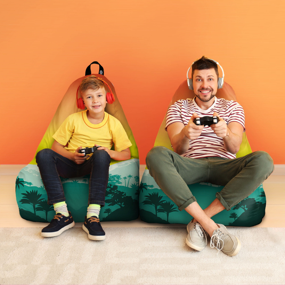 Fotoliu Puf Chill XL Updeco, Tropical - imagine 4