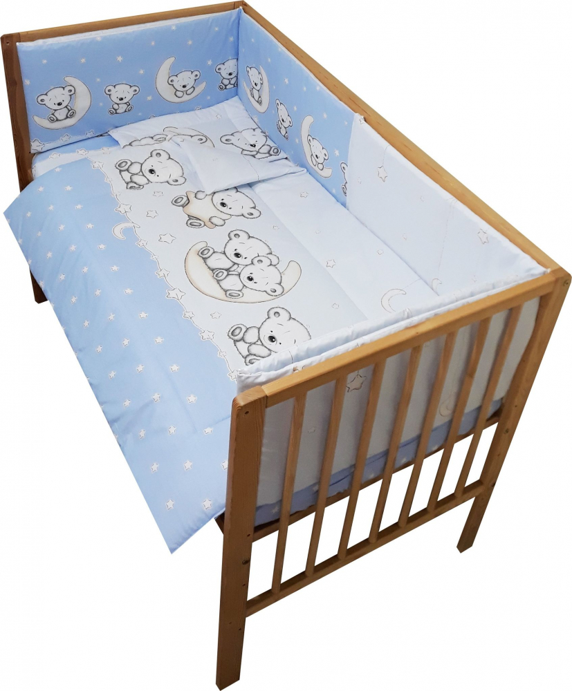 Lenjerie patut 5 piese Nichiduta Teddy on the Moon Blue